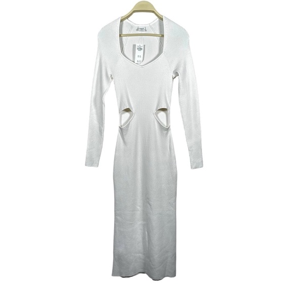 ABERCROMBIE & FITCH Elevated Ribbed Side Cut-Out Bodycon Dress - Picture 5 of 11